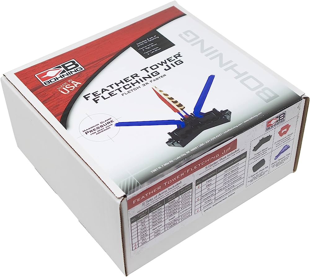 Bohning Feather Fletching Tower – For Arrows Up To 5" Feathers, Left Or Right Wing #20597