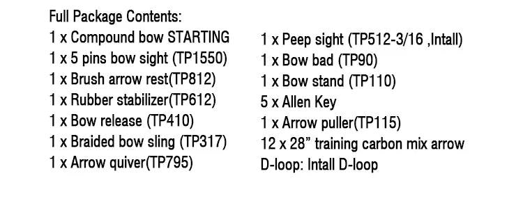 Topoint Starting 31 Hunter Compound Bow Pkg